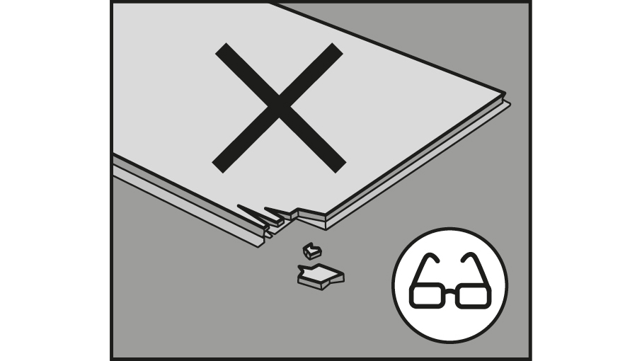 Schritt 1: Prüfen Sie die Dielen auf Beschädigungen Vor der Verlegung müssen die Dielen auf evtl. Beschädigungen überprüft werden